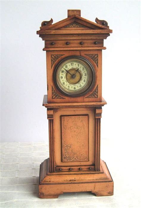 Vintage Miniature Wooden Mantle Clock Mini 8" Parts Only Made …