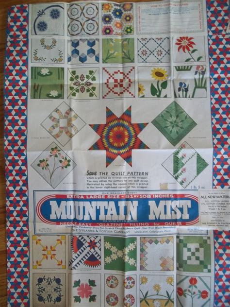 Vintage Mountain Mist Quilt Pattern TSquare by PatternParlor