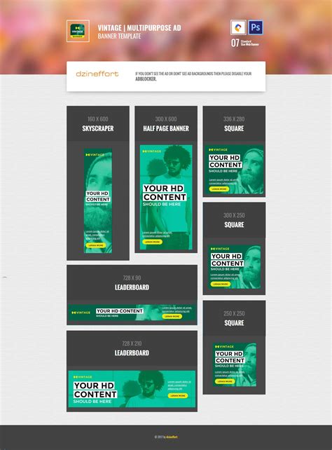 Vintage Multipurpose HTML 5 Animated Google Banner Google banner