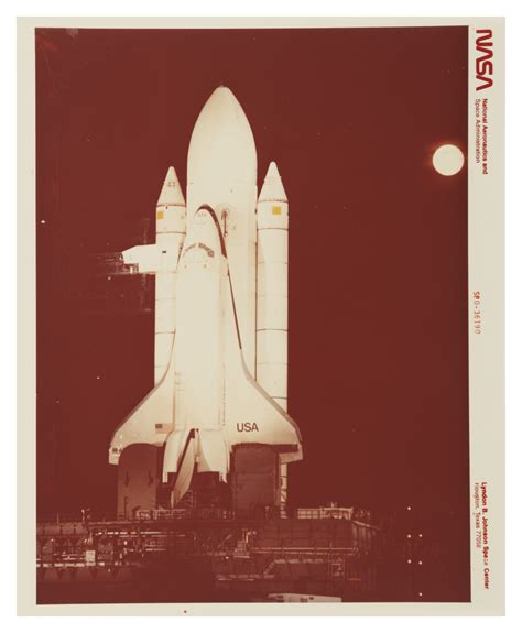 Vintage NASA space shuttle photograph 8x10 red letter STS …