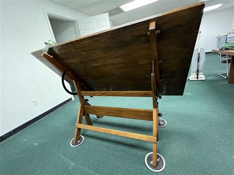 Vintage Oak Drafting Table Local Pickup Only eBay