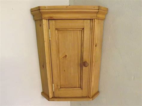 Vintage Pine wall mounted corner cabinet eBay