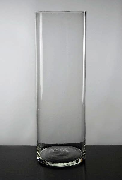 Vintage Red Cylinder Vase with Thick Clear Base 7" tall eBay