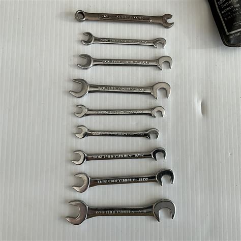 Vintage Sears Craftsman 9 Piece Ignition Wrench Set. Metric