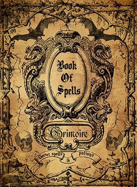 Vintage Spell Book Cover Printable