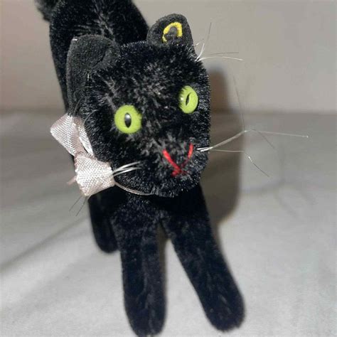 Vintage Steiff Halloween Black Arched Back Cat 1950s eBay