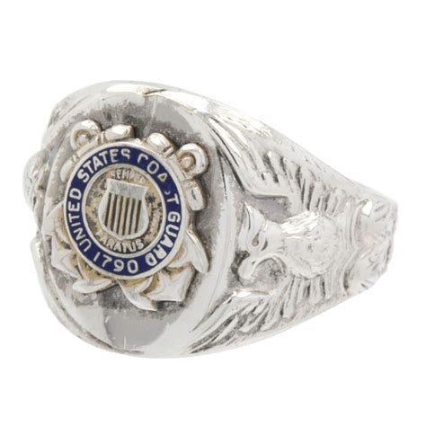 Vintage U.S. Coast Guard 1790 Silver Class Ring With Blue - Etsy