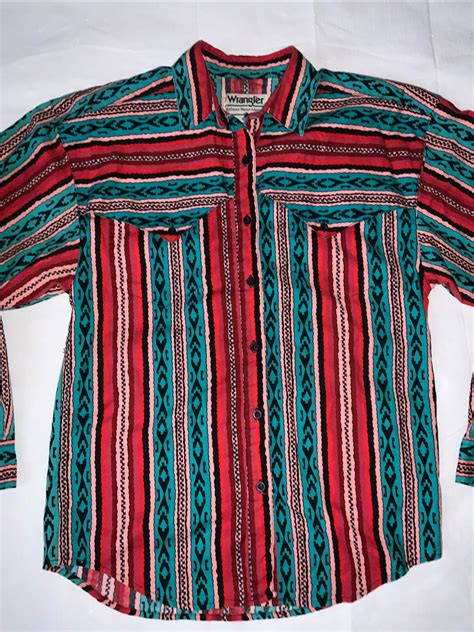 Vintage Wrangler COWGIRL WESTERN Shirt Crazy Colorful Womens …