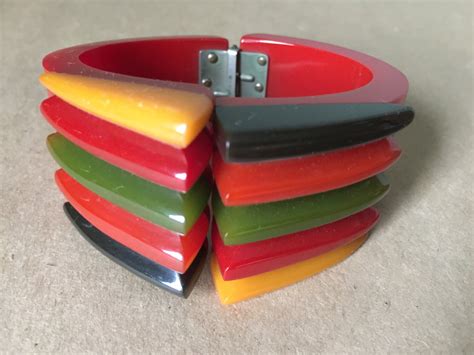 Vintage Apricon Bakelite Bangle Bracelet - Art Deco - 1930s (1.6k) AU$ 65.78. Add to Favourites Cherry lucite bakelite bracelet. ... Hypnotic Snake Bangle, Vintage bakelite jewelry inspired, fakelite, resin bangle bracelet 40s 50s Gothic style by Mrs Polly's Lucite RiverValleyVintage. 5 out of 5 stars .... 