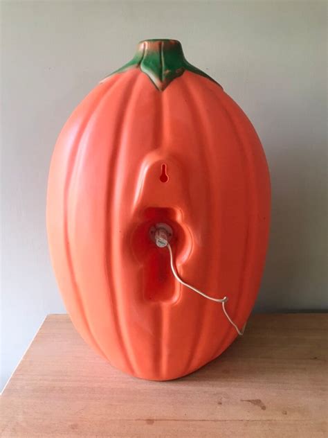 Vintage 1980 Halloween Blow Mold Pumpkin Jack-O-Lanter