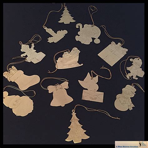 Vintage Solid Brass 12 Christmas Tree Ornaments. . 