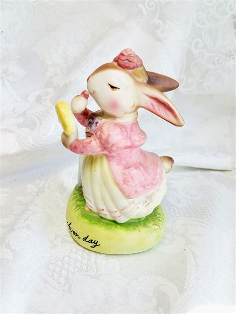  Miniature Herend porcelain rabbit figurine, White Easter bunny, 