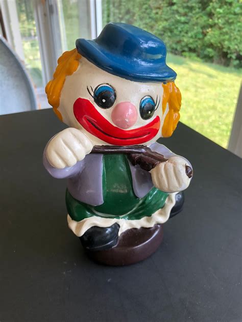 Two faced clown bank large double face vintage kitschy ceramic bank creepy circus clown (158) $ 68.00. FREE shipping Add to Favorites ... Vintage Ceramic Clown Mask Wall Hanging Ornament decor 4" Made in Taiwan ROC, Painted Clown Jester Harlequin Face Ceramic Mask With Ribbon.. 