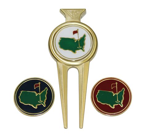 Vintage divot tool. Each divot tool is cast in solid metal and given an antique brass finish. The top of the divot repair tool features a cigar holder that doubles as a club rest (to keep your grip off the ground). Each set comes packaged in our deluxe gift box with a total of 4 custom ballmarkers. The divot repair tool itself measures about 3" long X 1 1/2" wide ... 