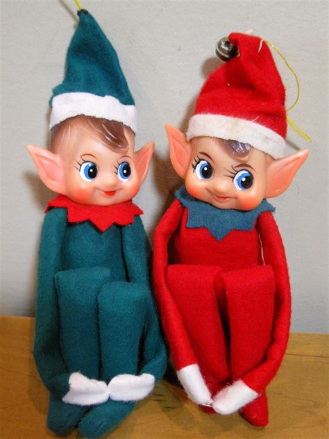 Vintage Elf Pixie Gnome Christmas Ornament 1940 1950 Skiing