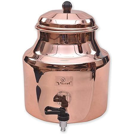 Vintel Copper Water Dispenser Container/Pot with Lid & Metal tap …