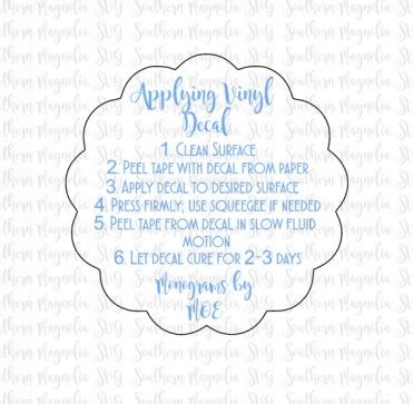 Vinyl Application Instructions Scalloped Circle Print and