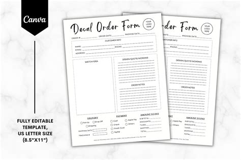 Vinyl Decal Order Form Free Printable Printable Forms Free Online