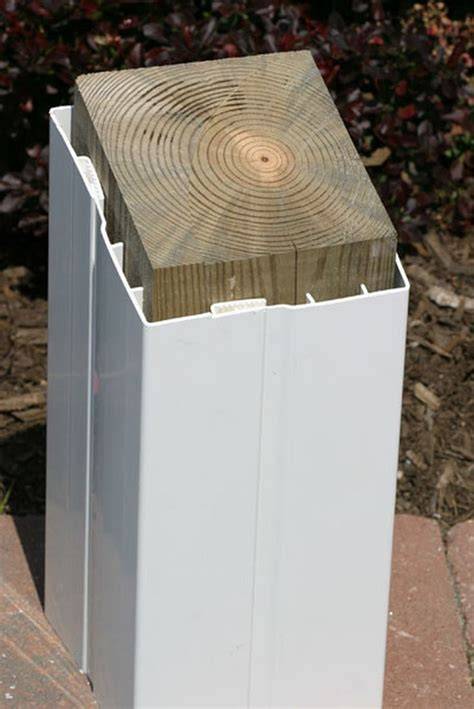 Vinyl post sleeves 6x6.  x 10 ft.  4 Piece Post Wrap Flat Design Cross Ove...