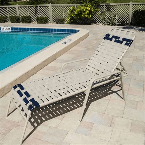 Vinyl strap pool lounge chairs.  Built for high-traffic outdoor This in...