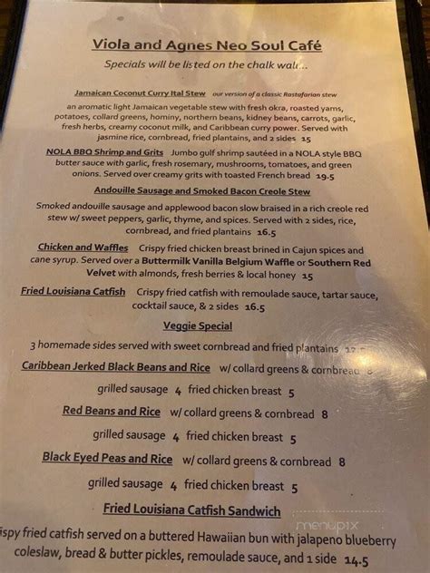 Viola And Agnes Menu
