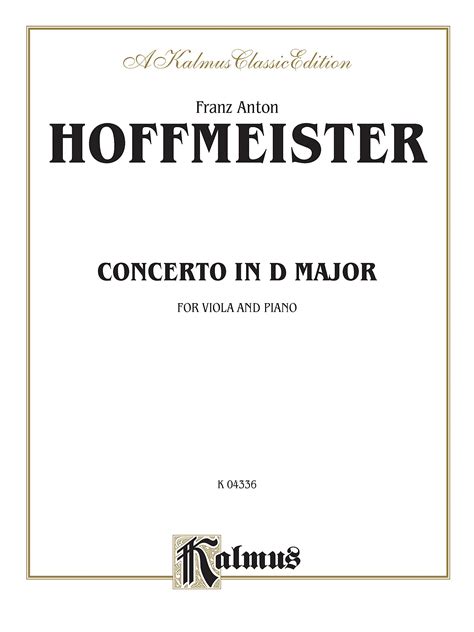 Viola Concerto In D Major Kalmus Edition