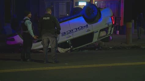 Violent collision flips St. Louis police vehicle; officers not seriously injured