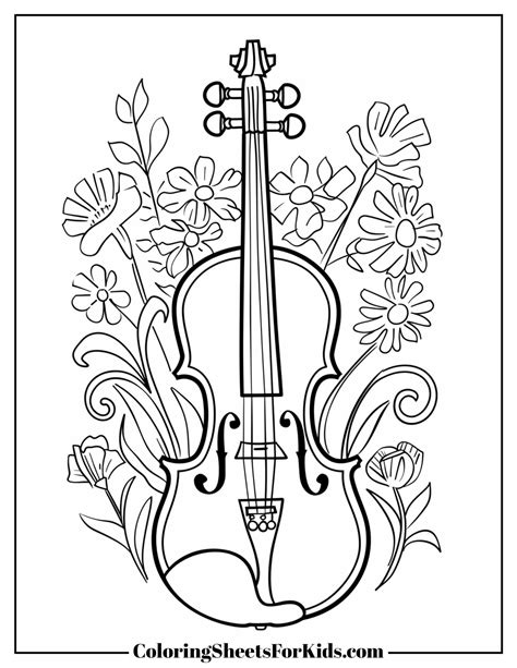 Violin Coloring Shee