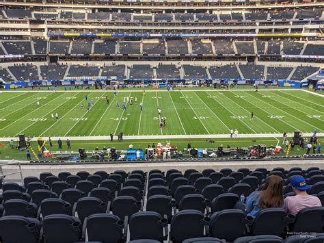 VIP Club Seats at SoFi Stadium are undeniably the best seats for a Rams or Chargers game. These sections are along the sideline and have desirable sightlines from mid-field. There are four VIP sections on the 100 level and six sections on the 200 level. The front three rows of sections 110, 113, 130, and 133 are also part of the club. . 