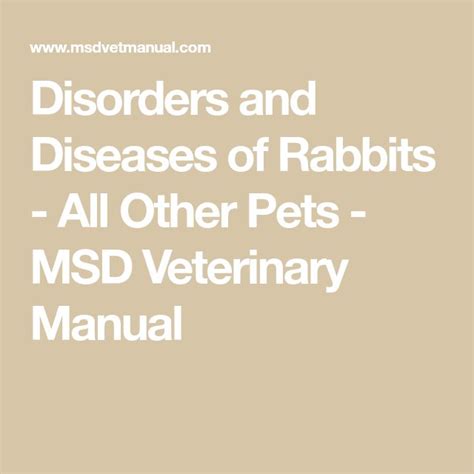 Viral Diseases of Rabbits - MSD Veterinary Manual