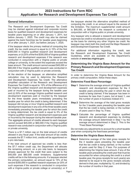 Virginia Form Rdc Application For Research And Development Expenses