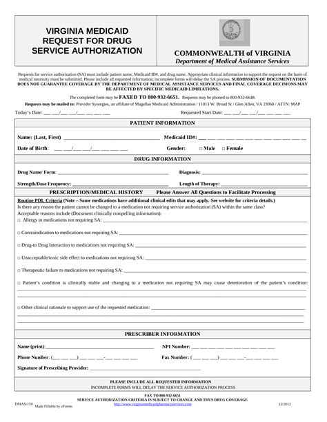 Virginia Medicaid Prior Authorization Forms Form Resume Examples 