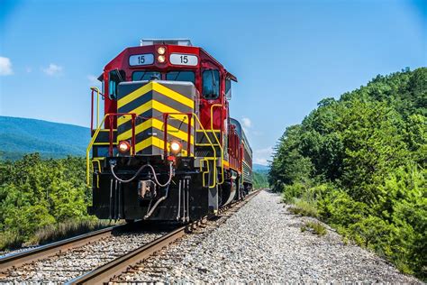 Virginia scenic railway. Virginia Scenic Railway showcases Blue Ridge’s beauty. The Buckingham Branch Railway passenger train back view leaving the outskirts of Staunton, Va., and heading into Fisherville on Thursday ... 
