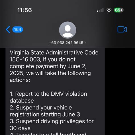 Virginia ticket.  DMV will NEVER send text messages about your fines or suspensions...