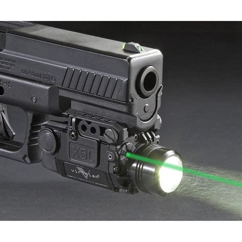 The Viridian C5L green laser with tactical light is so tiny, it tucks neatly between trigger guard and muzzle, with no overhang, and will work with virtually any railed gun. This C5L features a green laser (50 x brighter than traditional red) that is visible in day or night with multiple modes of operation and easy windage/elevation adjustment.. 