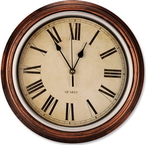 Virklyee Retro Roma Duvar Saati 30 cm Vintage Duvar Saati Sessiz Duvar .