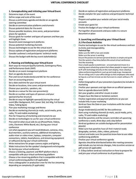 Virtual Conference Checklist EventDone