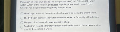 Virtual lab answer key.  em turns darker blue KCl dissociates into K+ and...