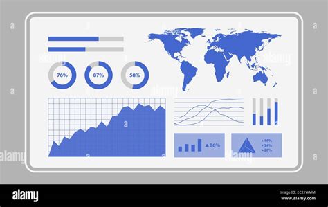 Virtual screen showing data analytics statistics chart dashboard