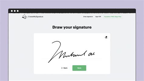 Virtual signature. DocuSign is a trusted platform that lets you sign documents online for free in 3 easy steps. You can upload, sign and return documents digitally, including Word, PDF and other common formats, and choose from automated or custom signatures. 