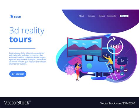 Virtual tour concept landing page. Stock Vector Image by
