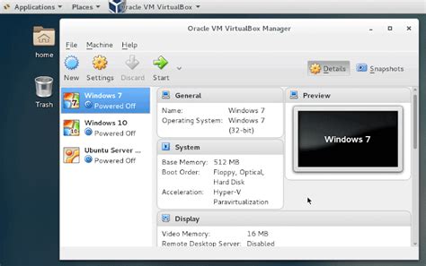 Virtualbox centos 7 image. .  ...