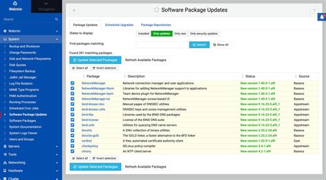 Virtualmin panel.  [5] Virtualmin is a full-featured open source web hosting ...