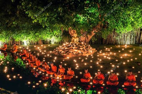 In Thailand, where Vesak Day is known as Visakha Buja Day (Visakha Puja Day), Buddhists usually make merits by going to temples, vowing to keep the Buddhists precepts, offering food to monks, listening to Dhamma Talks and practicing Vipassana meditation in the temples. In Laos. 