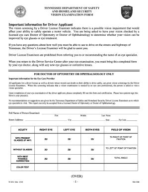 Vision Form Tennessee 20122022 Fill Out and Sign Printable PDF
