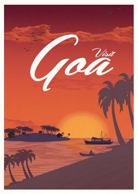 Visit Goa Travel poster design, Tourism poster, Travel posters