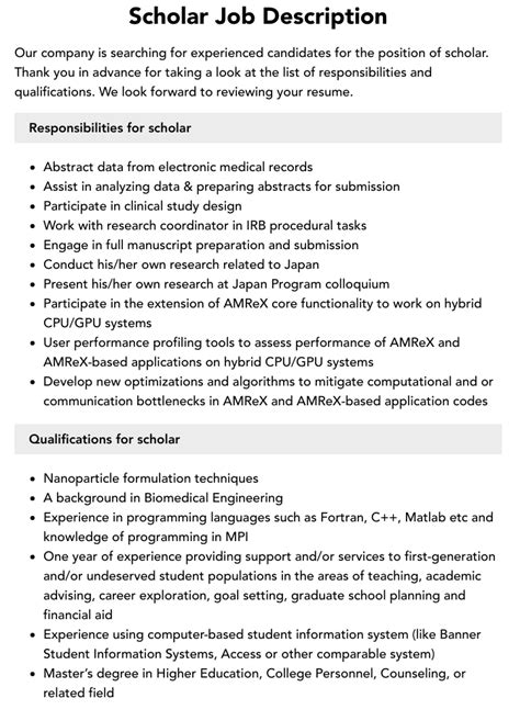 Visiting Scholar Job Description - Bromundlaw