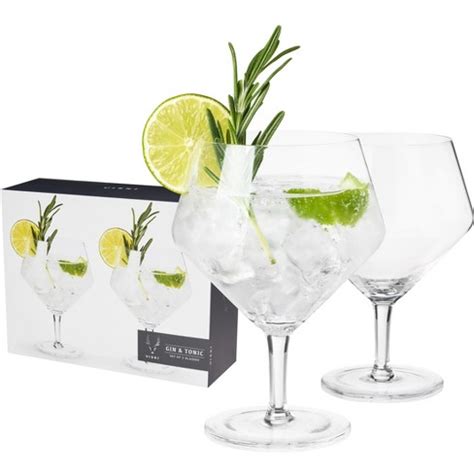 Viski Raye Angled Stemmed Gin and Tonic Glasses Set of 2