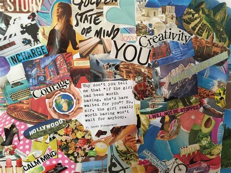 Vision board with flower decoration ... Talking about a 3D vision board. The collage features aesthetically pleasing images and quotes with a cohesive ....