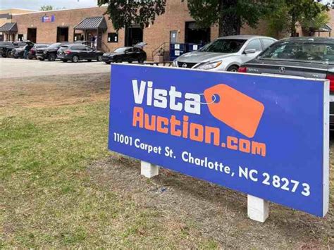 Vista auction charlotte. The old location, at 11001 Carpet Street, Charlotte, North Carolina, is re-opening for some auctions, starting Saturday, May 4, 2024. Each auction is labeled for pickup at the Sardis Road location (orange) … 